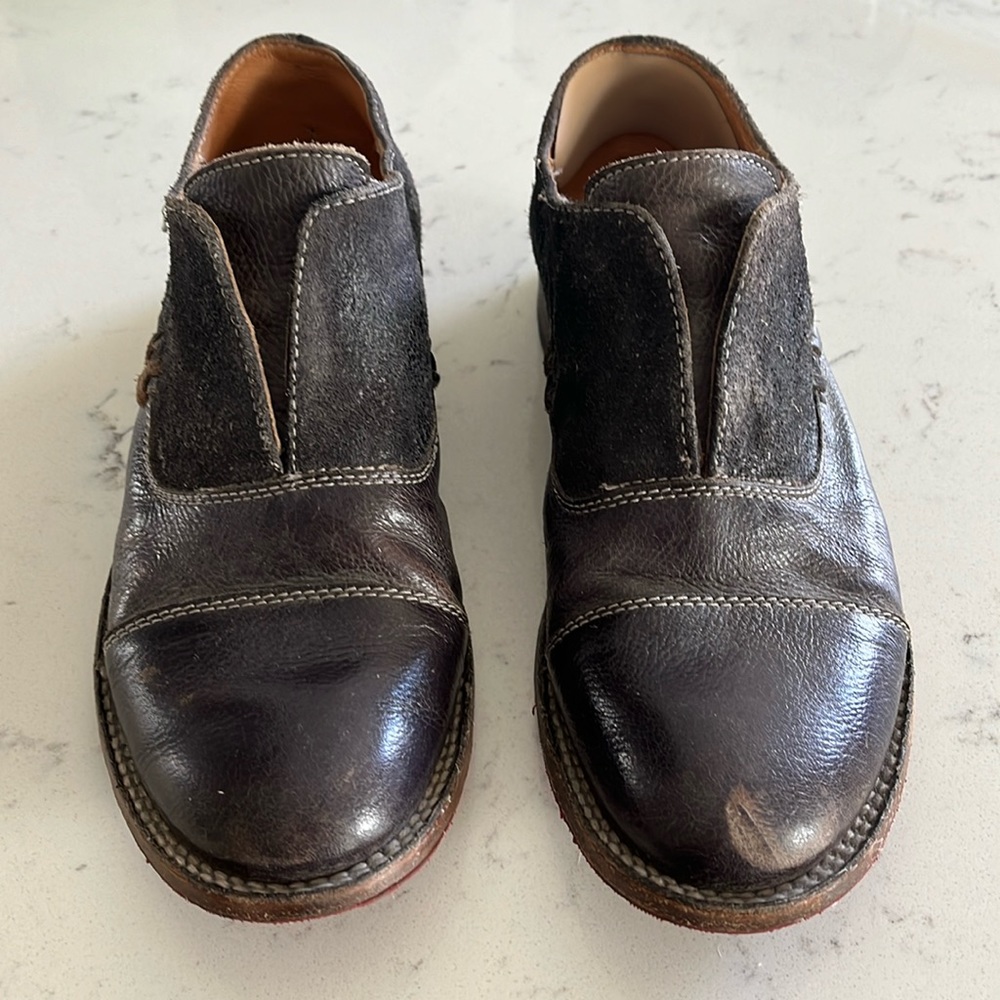 Bed Stu Rose Gaphito black leather loafers